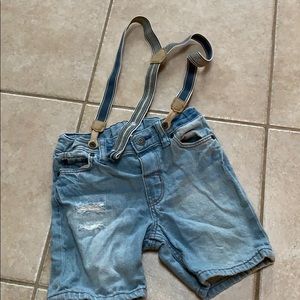 Cute shorts jeans with suspenders